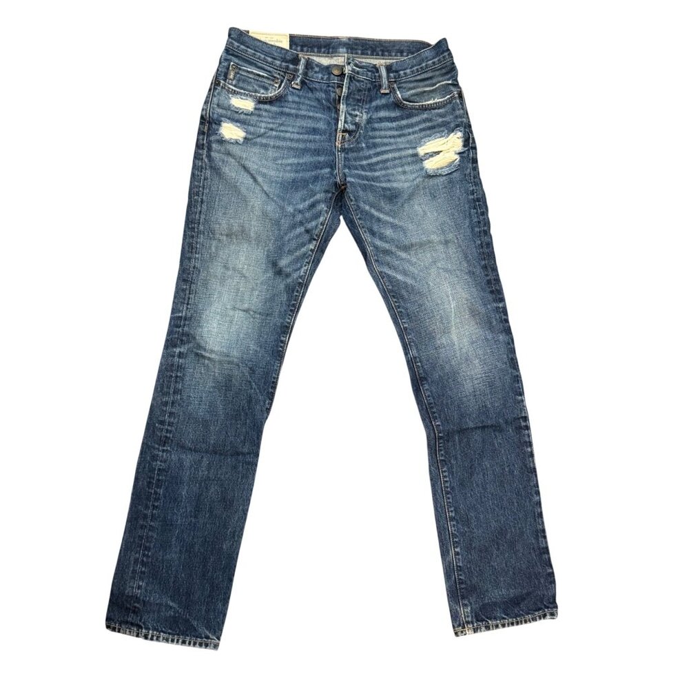 Vintage Abercrombie & Fitch Mens Distressed Button-Fly Jeans W31 L32 Medium Wash